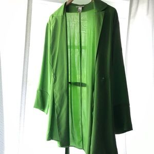 H&M Green 100% silk jacket
